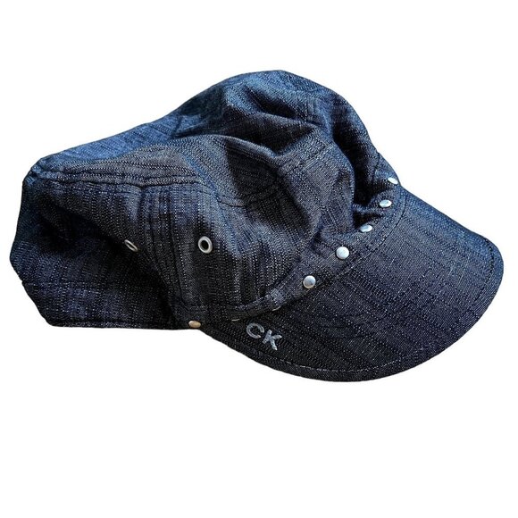 Vintage Calvin Klein Denim Hat Newsboy Cap - Picture 1 of 11